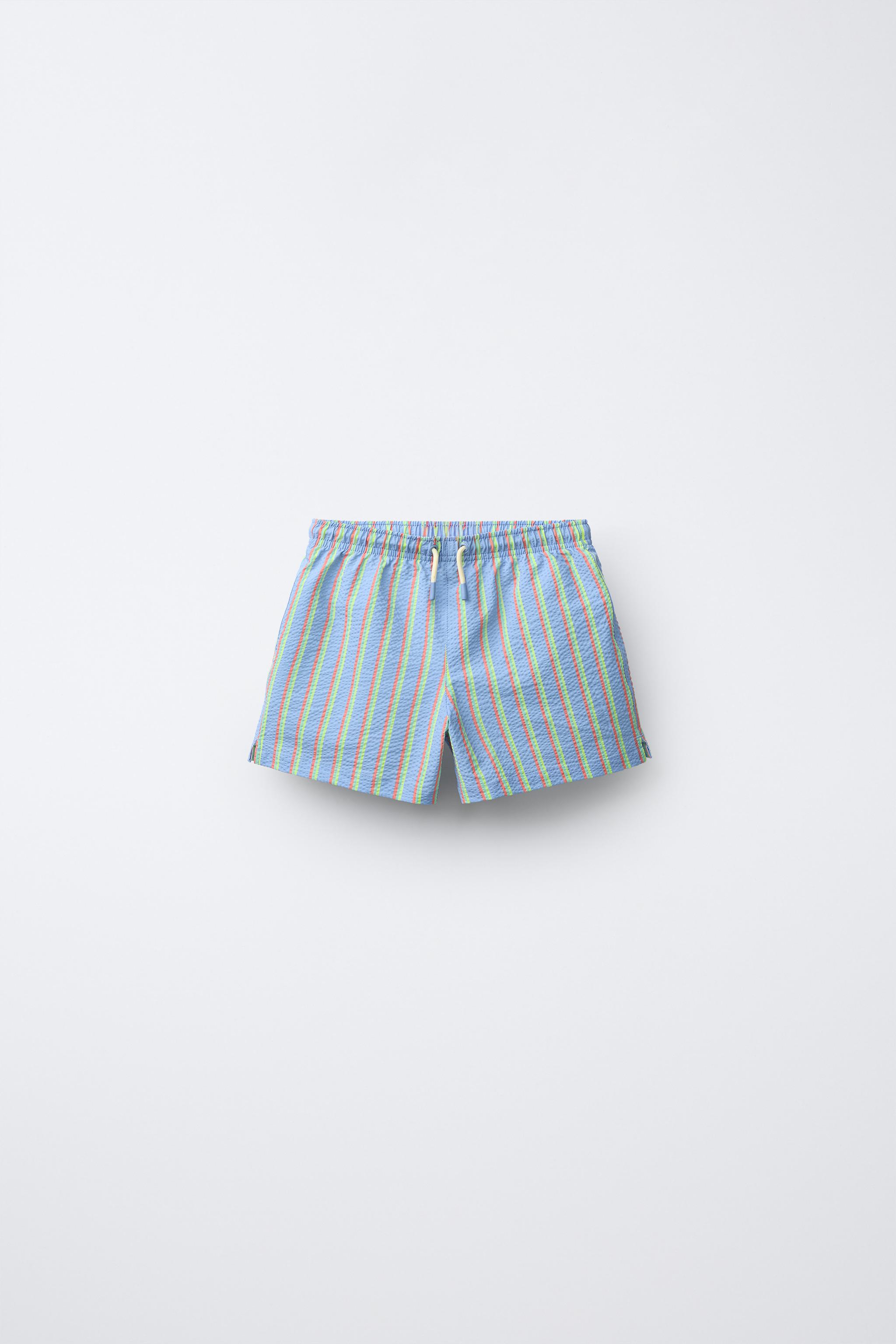 2-6 ANS/ SHORT DE BAIN EN SEERSUCKER À RAYURES